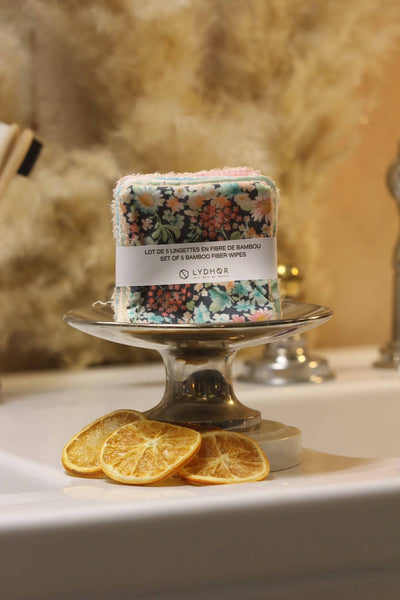 Lot de 5 lingettes à démaquiller réutilisables en fibre de Bambou - Les Douceurs d'Anita