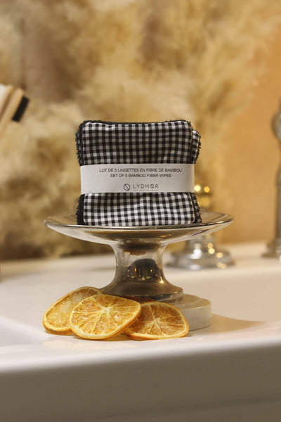 Lot de 5 lingettes à démaquiller réutilisables en fibre de Bambou - Les Douceurs d'Anita
