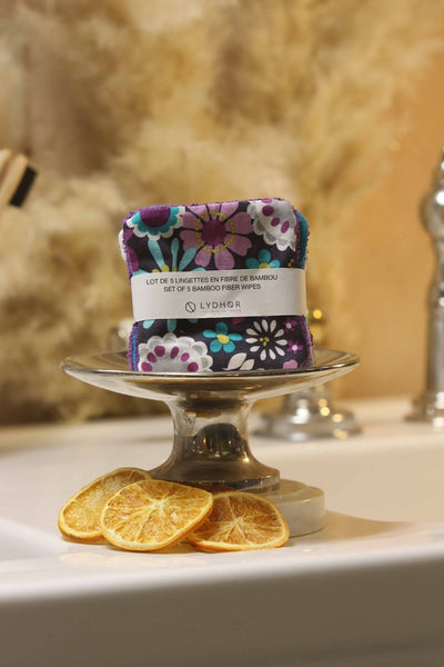 Lot de 5 lingettes à démaquiller réutilisables en fibre de Bambou - Les Douceurs d'Anita