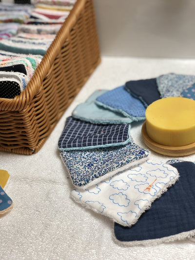 Lot de 5 lingettes à démaquiller réutilisables en fibre de Bambou - Les Douceurs d'Anita