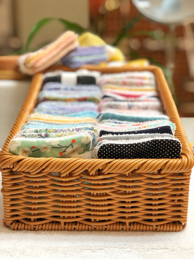 Lot de 5 lingettes à démaquiller réutilisables en fibre de Bambou - Les Douceurs d'Anita