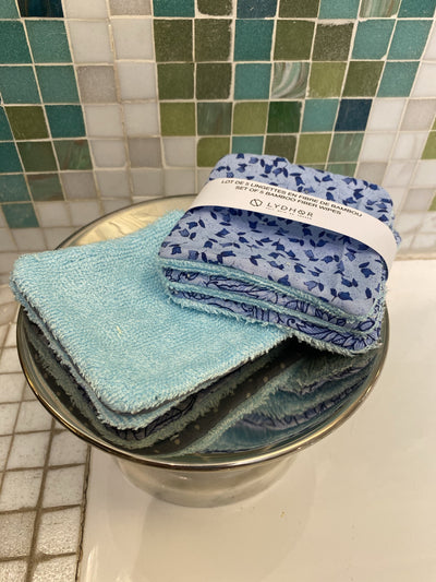 Lot de 5 lingettes à démaquiller réutilisables en fibre de Bambou - Les Douceurs d'Anita